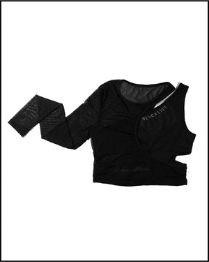 Reflective* house+techno Mesh Crop