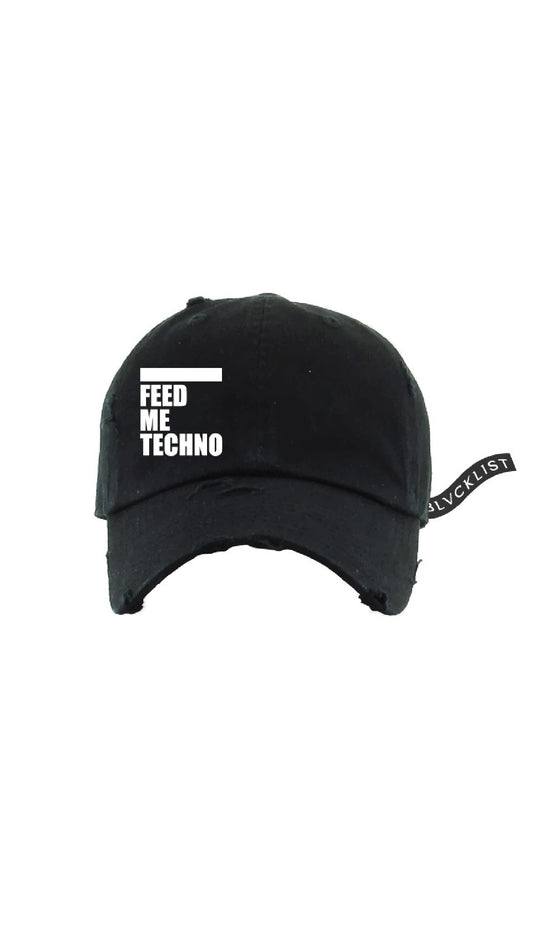 Feed Me Techno Distressed Dad Hat